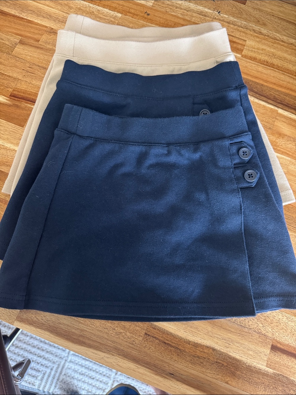 Toddler Girl Cat & Jack Navy and Khaki Pull On Skorts (4)- school uniform